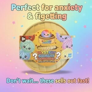 Rainbow Surprise Mystery Squishy Dumpling Toy – Soft Sensory Toy – Random Color